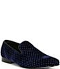 Color:Blue - Image 1 - Men's Velvet Lifted Slip-On Loafers