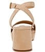 Color:Tan - Image 3 - Mercerr Suede Ankle Strap Block Heel Dress Sandals