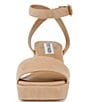 Color:Tan - Image 4 - Mercerr Suede Ankle Strap Block Heel Dress Sandals