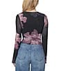 Steve Madden Stevie by Steve Madden Mesh Floral Printed Long Bell Sleeve Top, Color:Black Beauty - Image 2