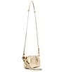 Steve Madden Metallic Ruched Tassle Clutch, Color:Gold - Image 5