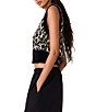 Steve Madden Mila Leopard Patterned V-Neck Sleeveless Sweater Vest - Image 3
