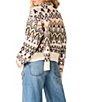 Steve Madden Mindie Patterned Scarf Crew Neck Long Sleeve Sweater - Image 2
