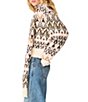 Steve Madden Mindie Patterned Scarf Crew Neck Long Sleeve Sweater - Image 3