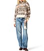 Steve Madden Mindie Patterned Scarf Crew Neck Long Sleeve Sweater - Image 4