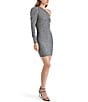 Color:Grey - Image 3 - Mirabelle Asymmetrical One Shoulder Long Sleeve Knit Lurex Mini Dress