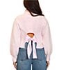 Steve Madden Stevie by Steve Madden Mock Neck Long Sleeve Satin Bow Back Sweater, Color:Rose Smoke - Image 2