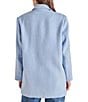 Color:Powder Blue - Image 2 - Myra Oversized Notch Lapel Long Sleeve Flap Pocket Wool Blend Blazer