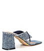 Color:Denim - Image 2 - Nicola Denim Square Toe Thong Sandals