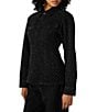 Steve Madden Parc Collared Long Sleeve Crystal Denim Jacket, Color:Black - Image 3