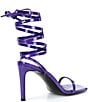 Color:Purple - Image 2 - Passionate Patent Ankle Wrap Dress Sandals