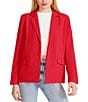 Color:True Red - Image 1 - Payton Notch Collar Long Sleeve Side Pocket Fitted Blazer