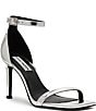 Color:Silver - Image 1 - Piked Metallic Ankle Strap Dress Sandals