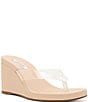 Steve Madden Playing Clear Wedge Thong Sandals - Image 1