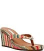 Steve Madden Playing Multicolor Raffia Wedge Thong Sandals - Image 1