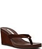 Steve Madden Playing Suede Wedge Thong Sandals - Image 1