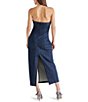 Steve Madden Prato Denim Strapless Belted Neck Sleeveless Bodycon Midi Dress, Color:Dark Indigo - Image 2