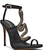 Steve Madden Python Snake Hardware Strappy Ankle Wrap Dress Sandals - Image 1