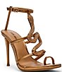 Steve Madden Python Snake Hardware Strappy Ankle Wrap Dress Sandals - Image 1