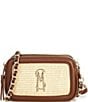 Color:Straw - Image 1 - Quilted Raffia Crossbody Bag