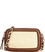 Color:Straw - Image 2 - Quilted Raffia Crossbody Bag