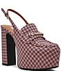 Steve Madden Quinn Plaid Print Slingback Platform Pumps - Image 1