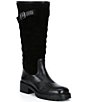 Steve Madden Ramble Leather and Suede Square Toe Riding Boots - Image 1