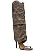 Steve Madden Ravine Leather Cuffed Stiletto Knee High Open Toe Boots