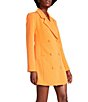 Color:Bright Orange - Image 3 - Reagan Double Breasted Back Cut-Out Mini Blazer Tuxedo Dress