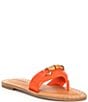 Color:Orange - Image 1 - Rebecka Leather Thong Flat Sandals