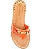 Color:Orange - Image 5 - Rebecka Leather Thong Flat Sandals