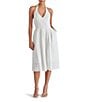 Steve Madden Ressi Eyelet Halter Neck Sleeveless Smocked Back Midi Dress, Color:White - Image 1