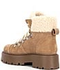 Color:Oatmeal - Image 3 - Reyen Suede Faux Shearling Cold Weather Lug Sole Platform Booties
