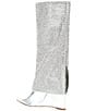 Color:Silver - Image 3 - Riski Metallic Leather Rhinestone Foldover Tall Wedge Boots