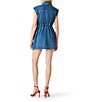 Steve Madden Robbie Collared Cap Sleeve Denim Mini Shirt Dress - Image 2