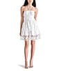Color:White - Image 1 - Robyn Halter Neck Sleeveless Lace Ruffle Dress