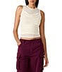 Steve Madden Roman Mesh Cowl Neck Sleeveless Ruched Top - Image 1