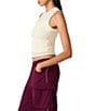 Steve Madden Roman Mesh Cowl Neck Sleeveless Ruched Top - Image 3