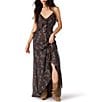 Steve Madden Roselyn Floral Printed Ruffle V-Neck Sleeveless Maxi Dress - Image 1