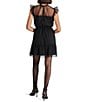 Color:Black - Image 2 - Sabina Round Neck Sleeveless Pleated Tulle Ruffle Dress