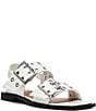 Color:White - Image 1 - Sandria Patent Oversized Buckle Sandals