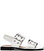 Color:White - Image 2 - Sandria Patent Oversized Buckle Sandals
