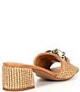 Color:Raffia - Image 2 - Santana Raffia Chain Hardware Block Heel Slide Sandals