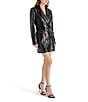 Color:Black - Image 3 - Santiago Sequin Double-Breasted Long Sleeve Mini Dress