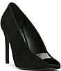 Steve Madden Santino Suede Clear Peep Toe Pumps - Image 1