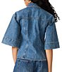 Steve Madden Savy Collared Elbow Sleeve Button Front Denim Top - Image 2