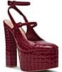 Steve Madden Scotlyn Croco Embossed Strappy Mary Jane Platform Pumps - Image 1