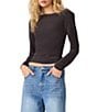 Steve Madden Seline Boat Neck Long Sleeve Jersey Knit Top - Image 1