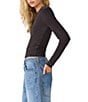 Steve Madden Seline Boat Neck Long Sleeve Jersey Knit Top - Image 3