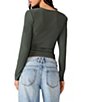 Steve Madden Seline Crew Neck Long Sleeve Jersey Knit Top - Image 2